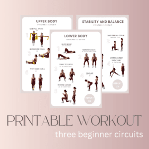 Beginner Workout for Women (Printable/PDF) | 3 Circuit Workouts Per Week
